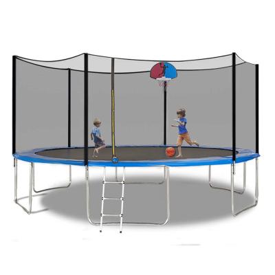 China With protective net 5FT-16FT garden cheap outdoor trampoline with safety net for kids with basketball hoop for sale