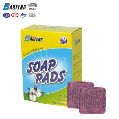 China China Sustainable Bulk Soap Filled Steel Wool / Steel Wool Soap Pads for sale