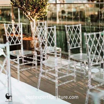 China Modern Wholesale Price Clear Transparent Resin Chiavari Chair White Plastic Acrylic Wedding Chair Phoenix Napoleon Hotel Chair for sale