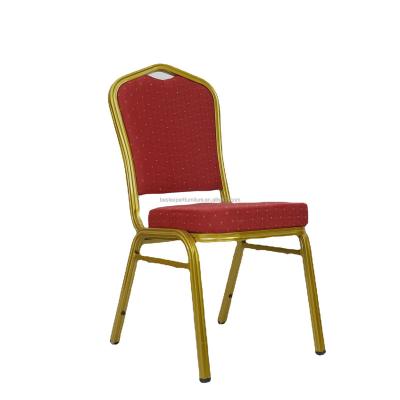 China Modern Customized Knitted Logo !  Cheap high back restaurant metal gold banquet patterned stackable hotel chairs for sale