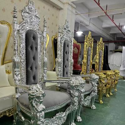 China Mid-Century Modern Wholesale Luxury Royal Cheap King Queen Throne Chair Tiffany Chair White Wedding Chair For Events for sale