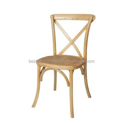 China Modern Wholesale Solid Wood Cross Back Wedding Chair Hotel Event Chair for sale