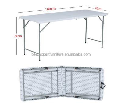 China Modern Wholesale Event Rectangle Resin Plastic Outdoor Indoor Foldable Table 1.8m for sale