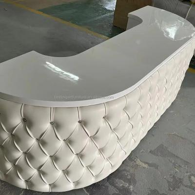 China Modern Factory Hot Sale White Cheap Reception Desk/Modern Reception Desk/Salon Reception Desk Wedding Event Desk for sale