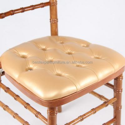 China PORTABLE Comfortable Colored PU Leather Tiffany Clear Chiavari Chair Hard Seat Pad Cushion for sale