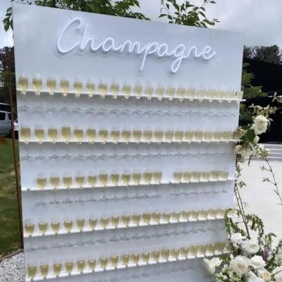 China Fashionable Wedding Decorations High quality wine display rack Wedding Event Backdrop Champagne wall bar wine shelf for wedding events for sale