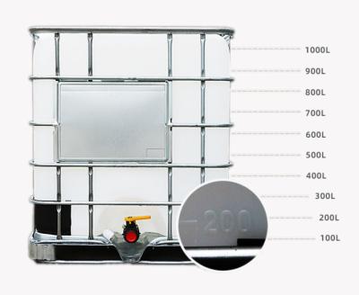 China Plastic food or water or oil or chemical raw material storage 1000L HDPE square IBC tank for chemical storage for sale