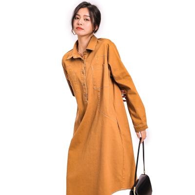 China New Women's Literature and Art Loose All-match Shirt Mid Length Casual Dress QUICK DRY for sale