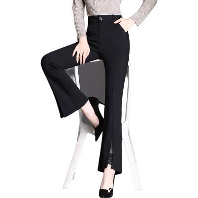 China Anti-Wrinkle Flared Pants Women High Waist Slim Black Micro-blade Pants New Pants Autumn And Winter Drape All-Match Pants Nine Point for sale