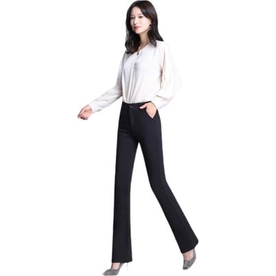 China Spring and Autumn Women Casual Fashion Anti-wrinkle Pants Pull Up Pants High Waist Black Flared Pants for sale