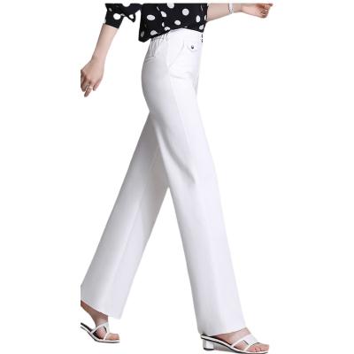 China Anti-wrinkle Women's Narrow Waist Wide Leg Pants Women's Plus Size Casual Suit Pants Women's Elastic Waist Wide Leg Pants for sale