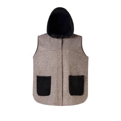 China Pink Viable Custom Sleeveless Windproof Plush Jacket Leisure Pocket Plush Outdoor Vest Jacket for sale