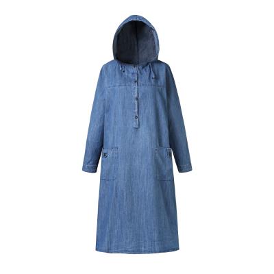 China 2021 Wholesale QUICK DRY Women's Casual Ladies Long Sheath Oversized Loose Shirt Jean Denim Dress for sale