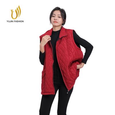 China Hot Selling Viable Vest Women Fashion Stand Collar High Quality Lightweight Zipper Stitched Vest Coat For Women Winter Custom for sale