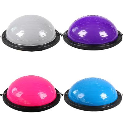 China 2021 Wholesale New Gravity Ball Half Ball Gym Mini Yoga Balance Ball Trainer Fitness Repair Diameter 58cm PVC Pilates bosuing for sale