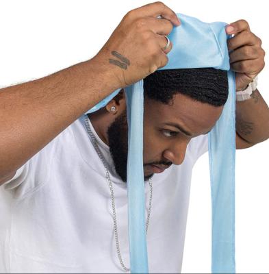 China Soft Premium Extra Long Satin Durag Straps 360 Waves Headwraps Do Rag Kid Men Satin Durags for sale