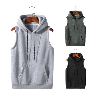 China Wholesale Polyester Fiber (Polyester) Customized Good Quality Mens Winter Sleeveless Hoodies for sale