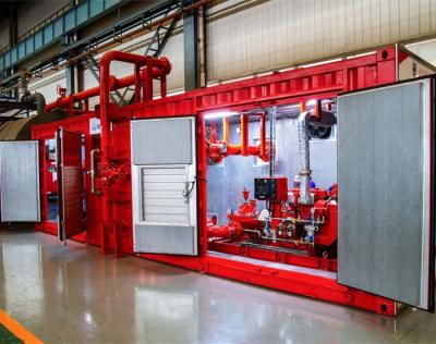 China NFPA 20 Approved Skid Mounted Fire Pump Containerized Package for sale