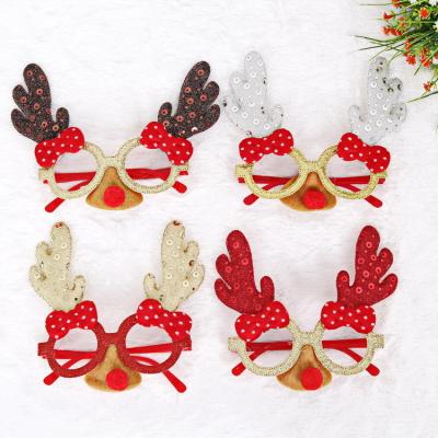 China New Modern Wholesale Christmas Ornaments Toys For Adult Children Santa Claus Snowman Antlers Decoration Glasses for sale