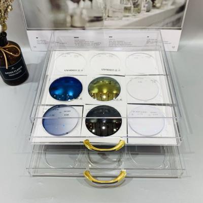 China Modern High End 2 3 Layer Acrylic Spectacle Lens Display Stand Monocle Lens Show Clear Lens Display for sale