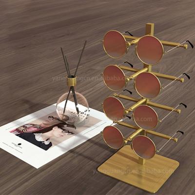 China Modern Luxury High-end Aluminum-magnesium Alloy Light Eyewear Store Optical Eyewear Display Stand for sale