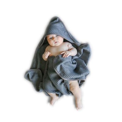 China antimicrobial & Hypoallergenic Luxury Custom Hooded Baby Towel Solid Color Bamboo Or Waffle Cotton Or Polyester for sale