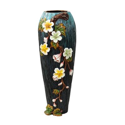 China Large New Chinese Style Ceramic Vases For Home Furnishings Floor-size Soft Decorative Vases for sale