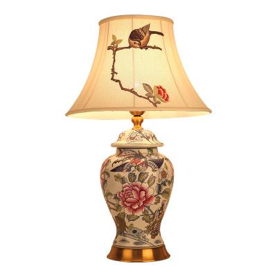 China Retro eye care Chinese style table lamp living room bedroom study bedroom bedside ceramic high-end lamp for sale