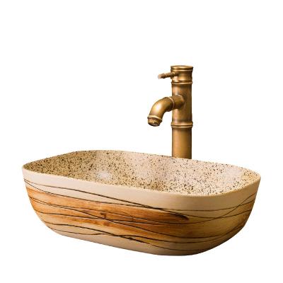 China Eco - Friendly Ceramic Bathroom Basin With Colored Drawing Process for sale