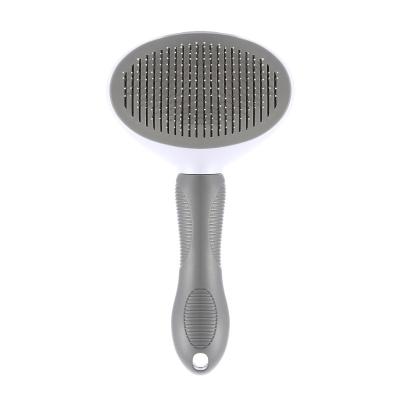 China Sustainable Pet Cleaning Dog Comb Hair Removal Brush Stainless Steel Needle Automatic Retractable Dog Grooming Supplies for sale