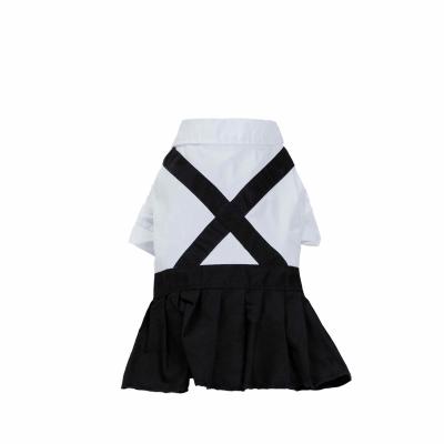 China Viable High-End Luxury Black And White Pet Dog Girl Skirt Shirt Skirt Cat Dog Clothes Dog Grooming Viable for sale