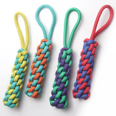 China Durable Viable Dog Toy Cord Plush Dog Toy Cheap Double Knot Rope Dog Bite Chew Toy for sale