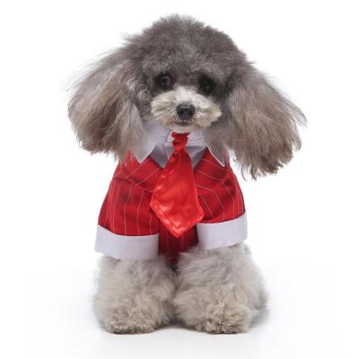 China Small and medium dog coat bow tuxedo coat wedding suit pet clothes teddy striped striped bucket small and medium clothes for sale