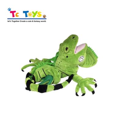 China Plush Toys Hand Puppet Green Lizard Cabrite Plush Stuffed Head Toys for sale