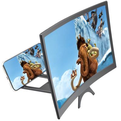 China Plastic Folding HD 12 Inch Stand Desktop 3D Video Holder Enlarged Curved Mobile Phone Screen Magnifier Amplifier For Smartphone for sale