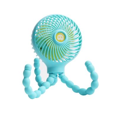 China 2021 Hotel Hot Sale Small Rolling Up Mini Usb Baby Fan Mini Fan Portable Travel Rechargeable Octopus Handheld Stroller for sale