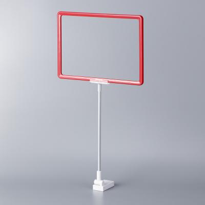 China Supermarkt Display Stand Magnetic Rotatble Magnetic Clip Holder With A3 A4 A5 Plastic Frame for sale