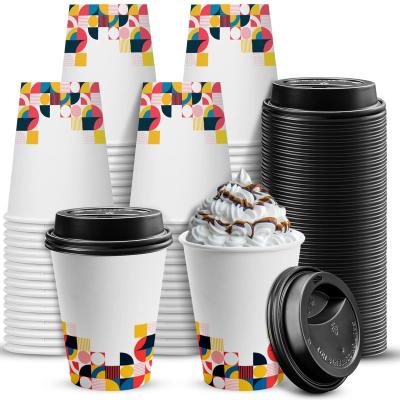 China Custom Printing Coffee Food Paper Cups Manufacturers Double Wall Deli Free Sample Sleeves Plastic Lids Paper Cup for sale