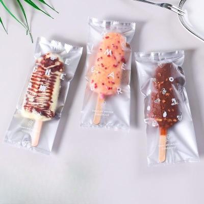 China Food Grade Recyclable Jelly Grade Non Zipper Cartoon Pattern Ice Cream Bag Decoration Transparent Ice Cream Pouch for sale