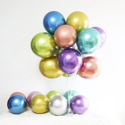 China Party High Quality 12 inch Birthday Helium Balloons Thick Latex Green Party Decoration Pearl White Gold Chrome Metallic Balloons for sale