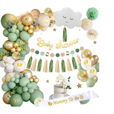 China Latex balloon Baby shower decoration Sage Green Decorations Boy Girls Shower party Balloons set for boy girl Gender Reveal Party Decorations for sale