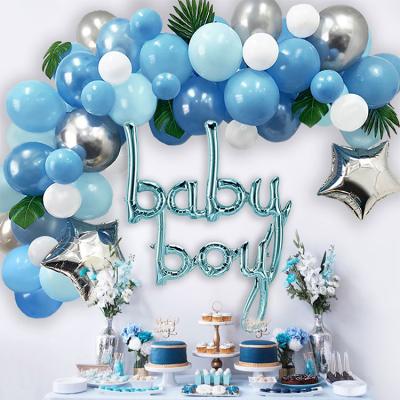 China Latex balloon Blue Decoration Baby Shower Boy Balloons party balloons baby boy balloons garland kit for sale