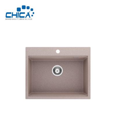 China Color piece show Single Bowl Topmount Granite Kitchen Sink For Department Granite Composite Undermount Kitchen Sink for sale