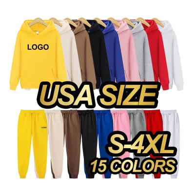 China New QUICK DRY Sweatsuit Men's Custom Pure Color Trouser Sets and Hoodie Sweatpants Loose Men's Sets for sale