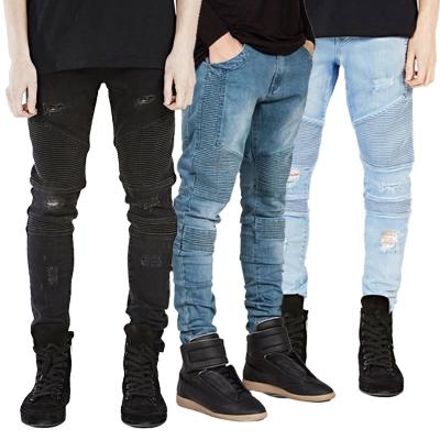 China Factory OEM custom made high quality slim fit jeans zipper high street wind jeans breathable for men for sale