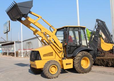 China Lage Emissie4wd Tractor met Backhoe en Laderladingsemmer 1.0 CBM Te koop