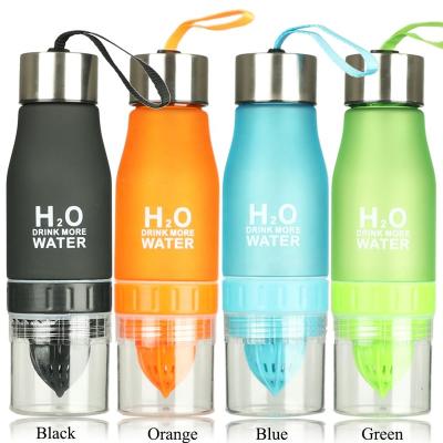 China PC Sustainable Infusion Fruit Infuser Bottle 650ml With Transparent Or Matte Sport Korean Style Protective Bag Leakproof for sale