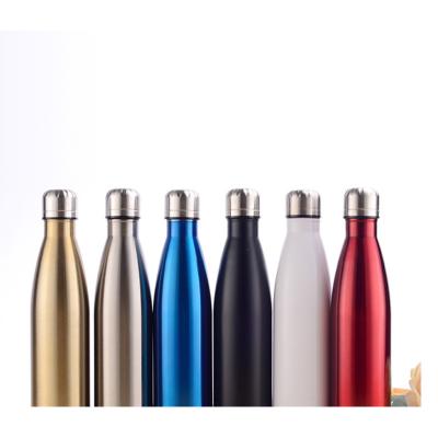 China Business 750ml/25oz Custom Logo Silk Screen Silver Cola Shaped Stainless Steel Thermos Double Walled Vacuum Insulated Flask Water Bottle for sale