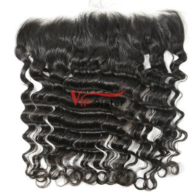 China No Tangle VIP Sister 13*4 Lace Knots Small Frontal Hair Deep Wave Lace Headband for sale