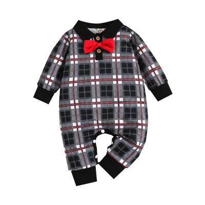 China 100% new baby clothes anti-pilling new promotion decoration red polyester bow tie newborn baby rompers for sale